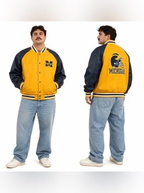 Steve & Barry's Michigan Varsity Jacket - Yellow and Black